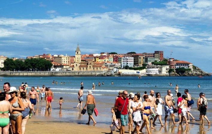 ヒホンAtico Marques Vistas Al Mar - Garaje Opcionalアパートメント エクステリア 写真